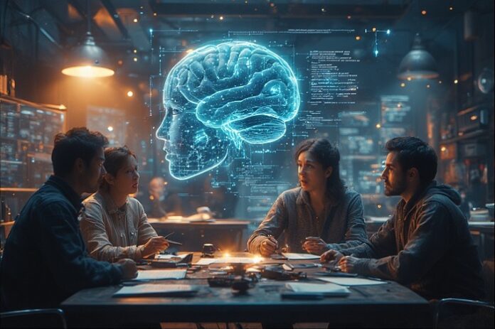 pessoas conversando sobre inteligência artificial